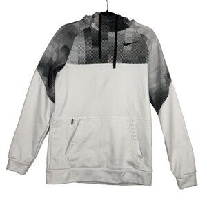 Nike Dri Fit Hoodie Mens Size S Standard Fit Long Sleeve Pockets Geometric Print